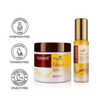 Kit Reparador Karseell: Mascarilla Capilar con Colágeno + Aceite de Argán (ORIGINAL)